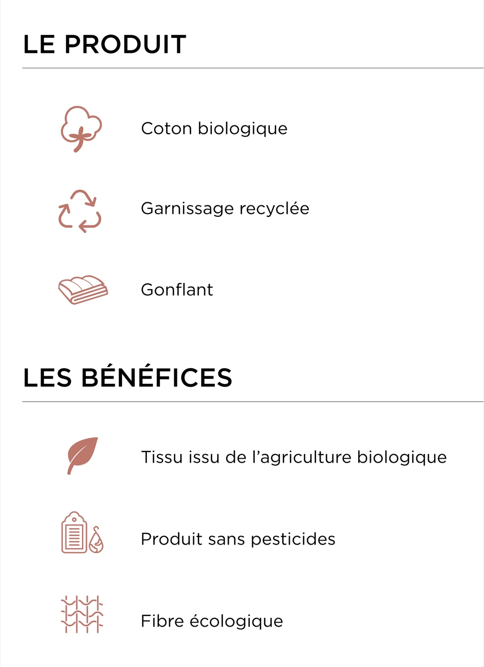 OREILLER RECTANGULAIRE MOELLEUX EN COTON BIOBLANC