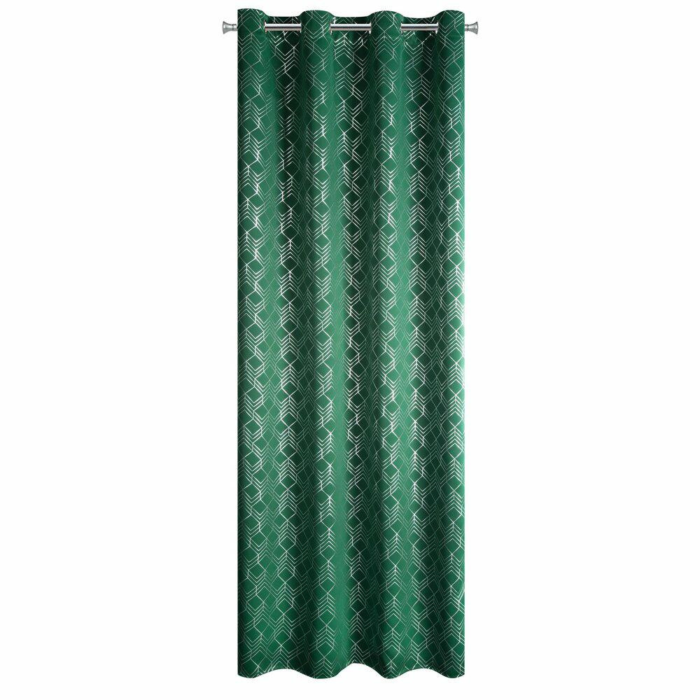 Zasłona POLI 140x250 cm zielona geometryczny