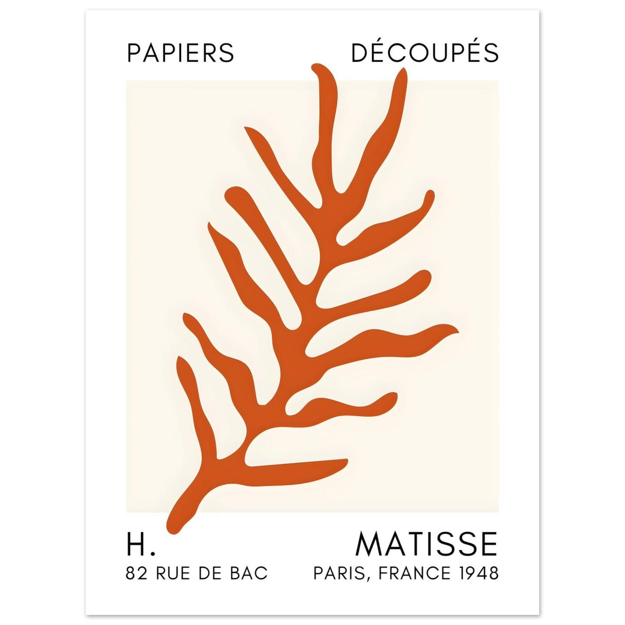 Artfulprints Poster Matisse – Ocean flora orange  - 30x40 cm - Oranje