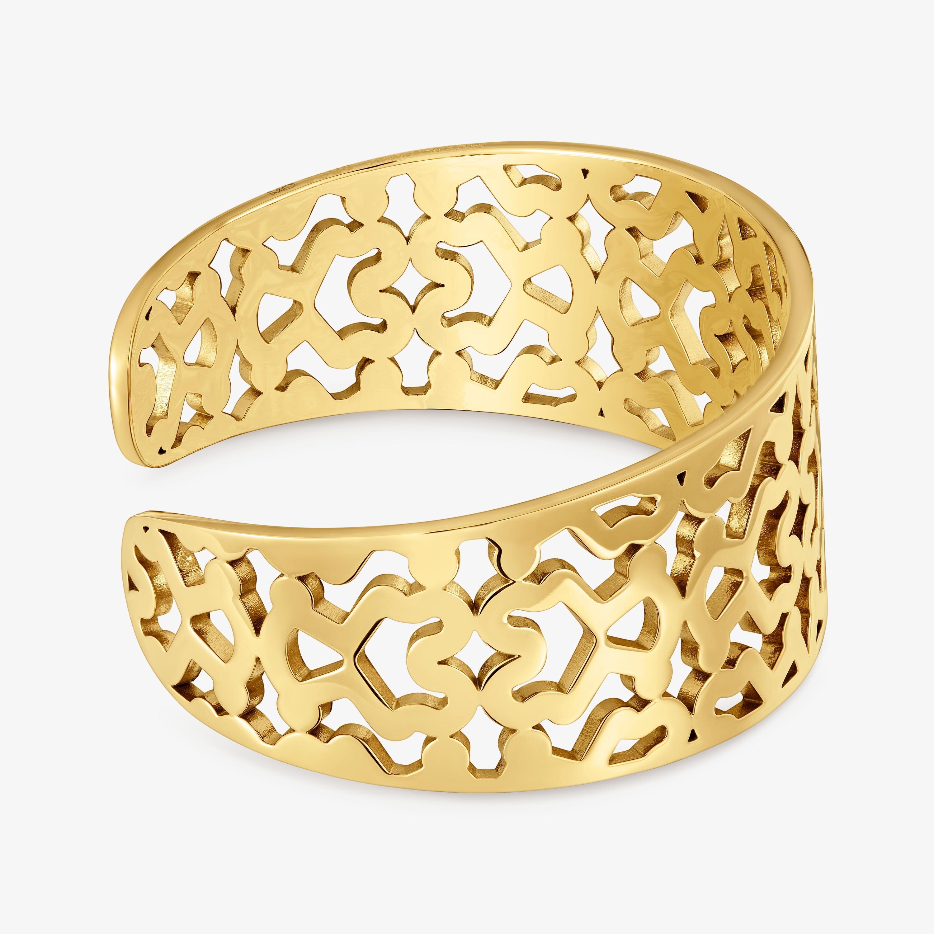 Pulsera esclava de acero dorado 25 mm Kaos