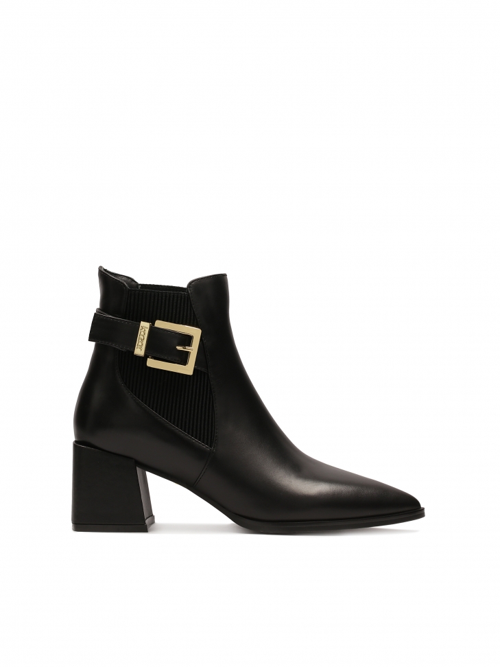 Black boots with a slip-on upper