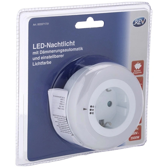 LED-Nachtlicht mit Dämmerungsautomatik weiß 1-flammig 1 W Ø 8 x 7 cm