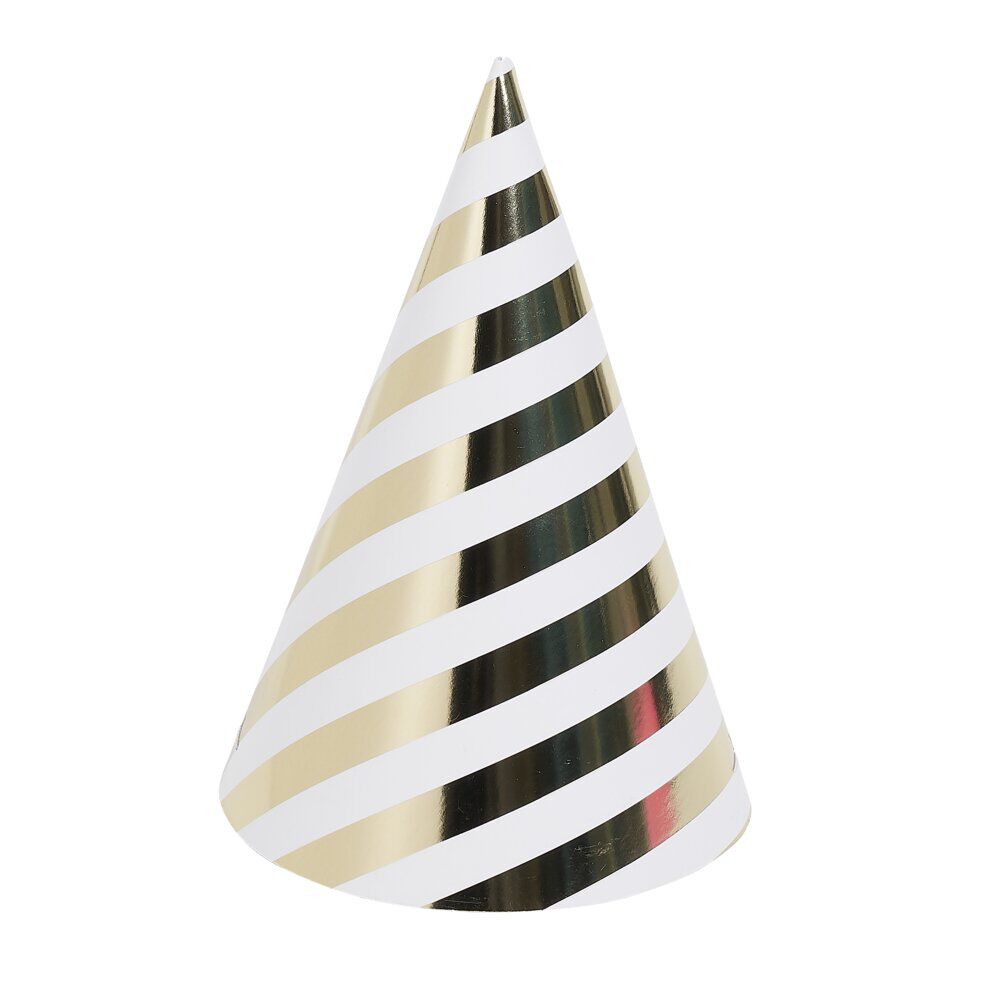 Chapeau de fête anniversaire noir et doré x8