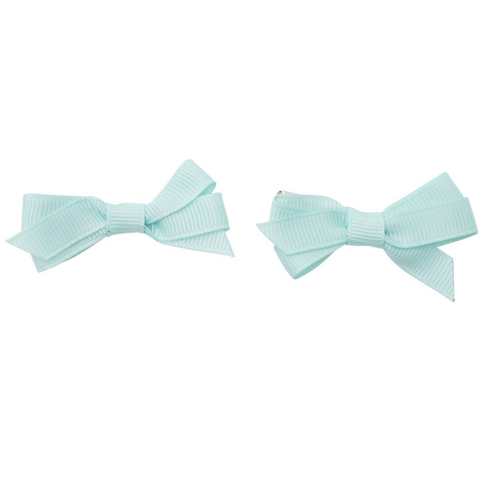 Barrette à cheveux x2 mini noeud tissu pastel 2x5cm (4 modèles)