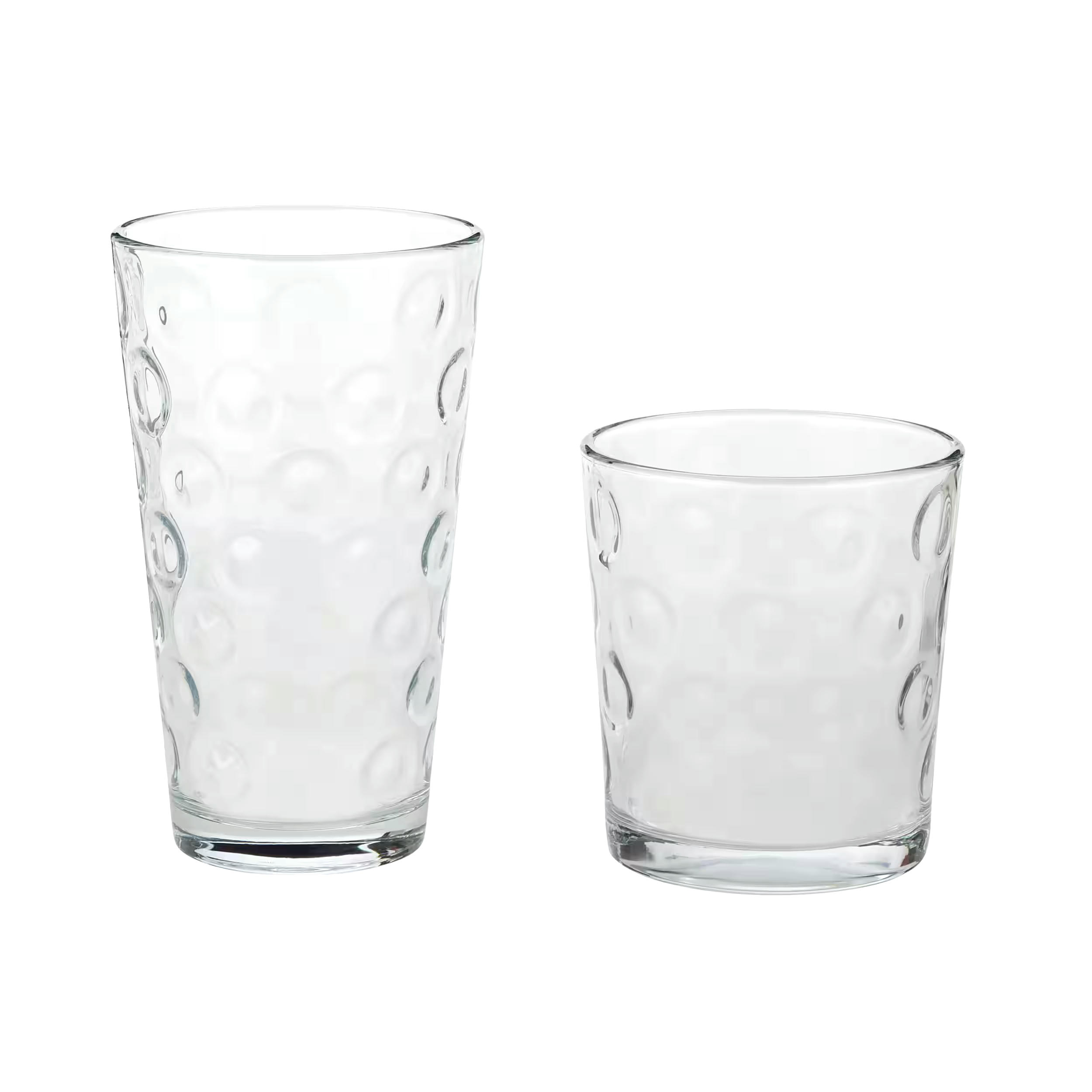 CANVAS Bubbles 12pc Tumbler Glassware Set, Dishwasher Safe, 6pc x 350-mL and 6pc x 558mL