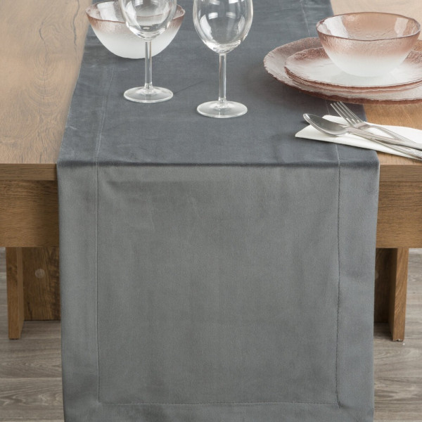 Obrus na stół Bieżnik MELINDA 40x140 cm stalowy listwa