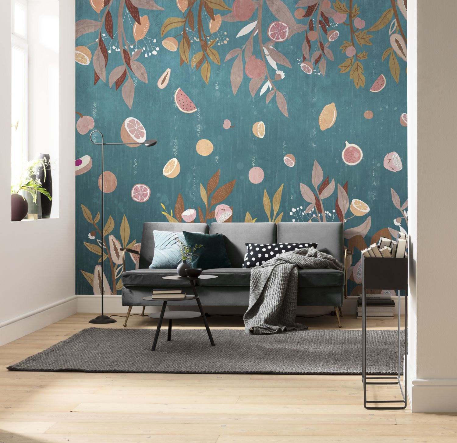 Komar fotobehang fruit blauw en roze - 350 x 250 cm - 611215