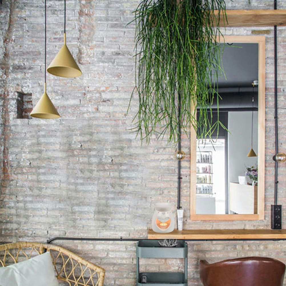 - Brûle-Parfum Coeurs en céramique blanche