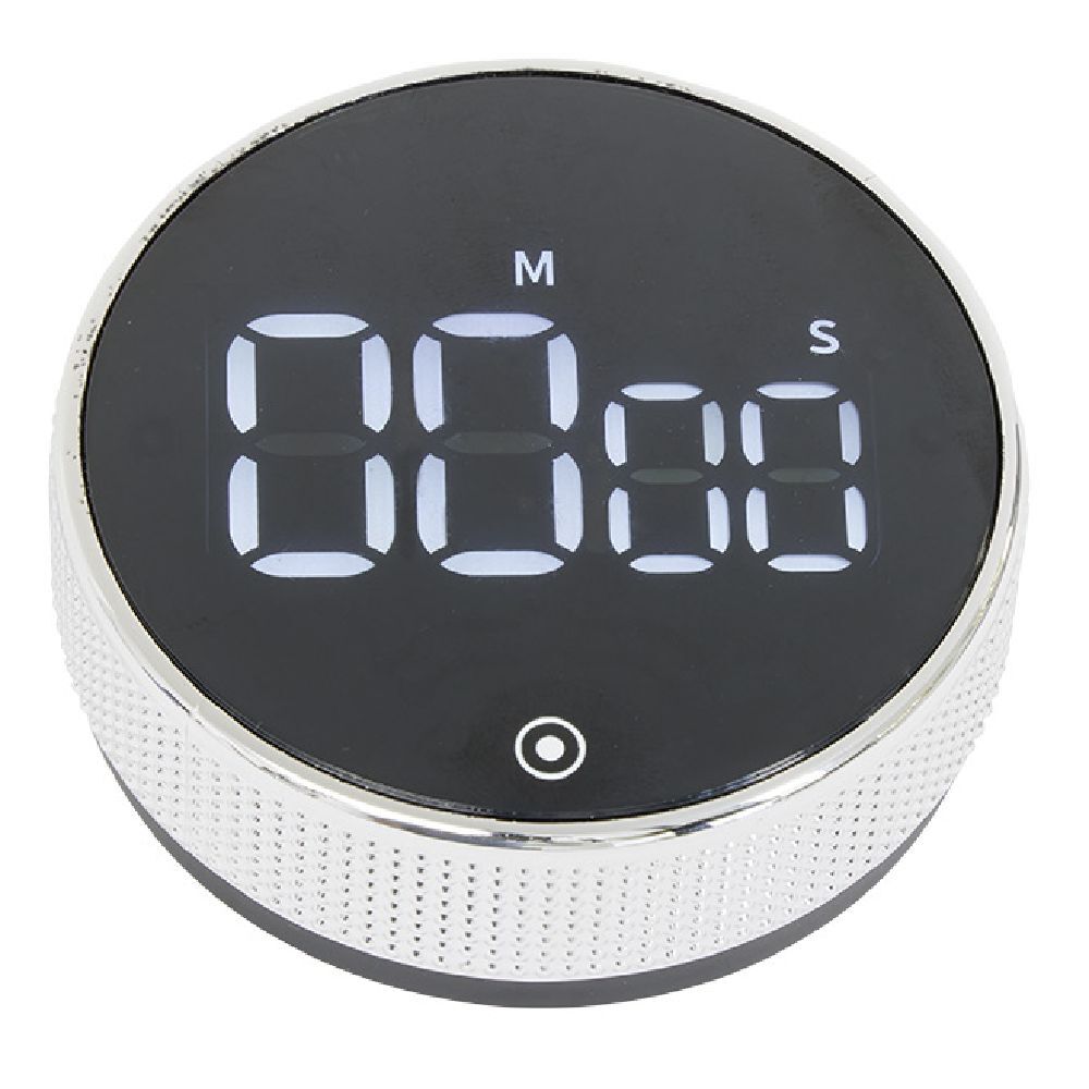 Minuteur numérique magnétique noir Ø7,8x2,7cm