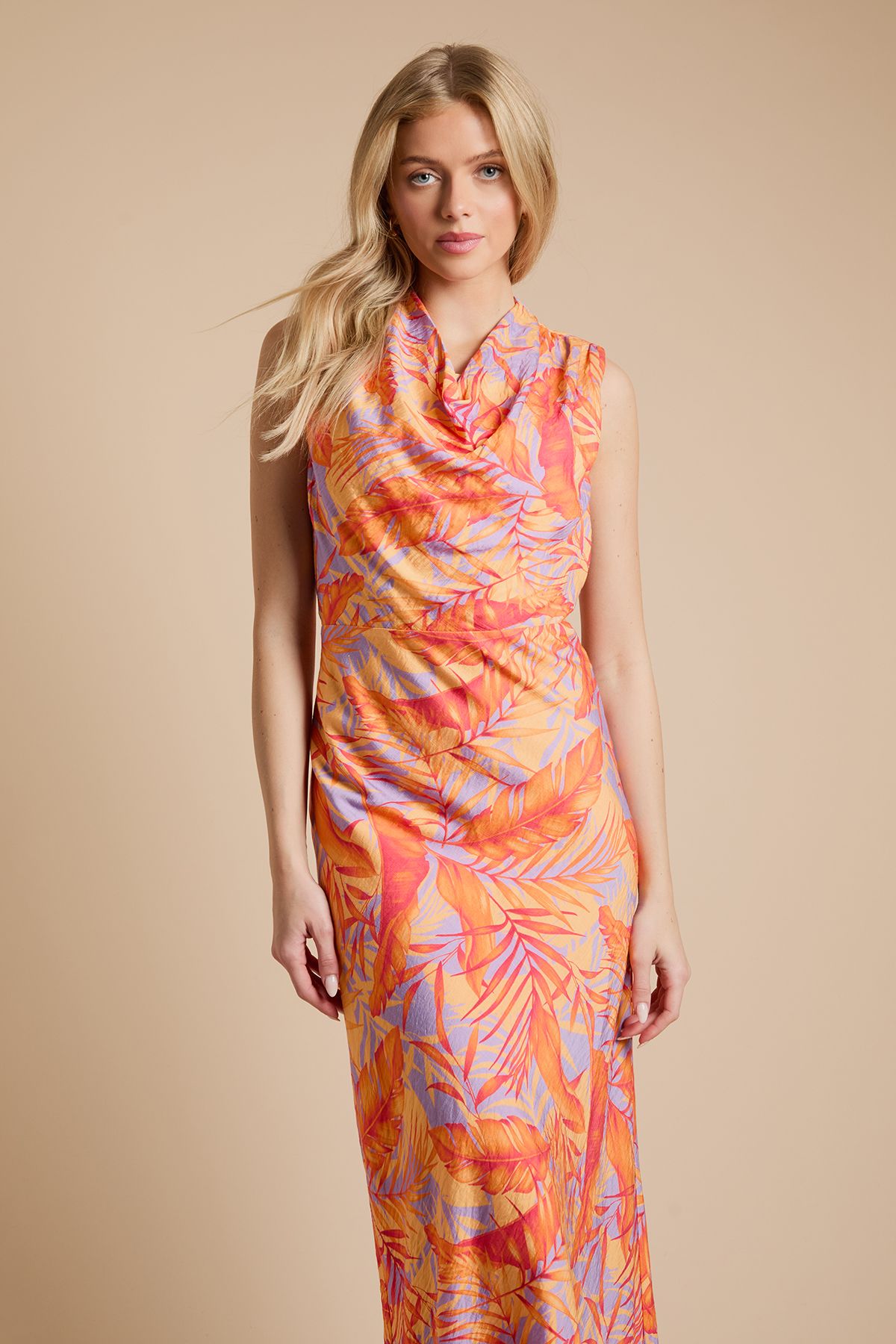 Dorothy Perkins Cowl Neck Sleeveless Midi Dress