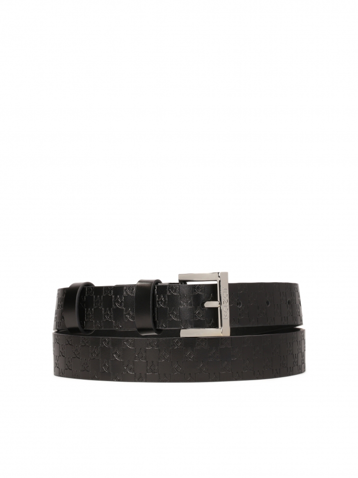 Black belt with embossed KAZAR monograms