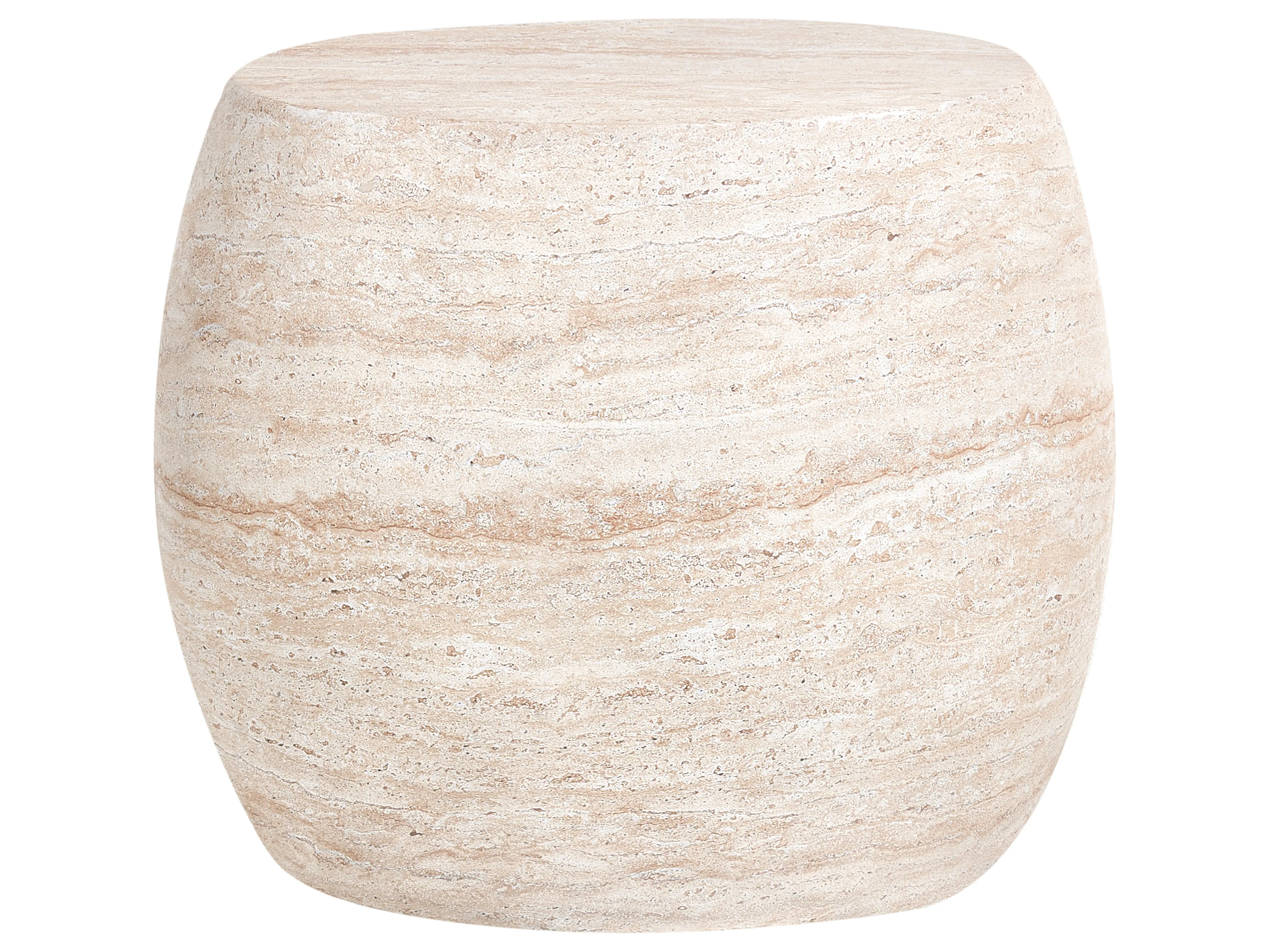 Side Table RICADI 40 cm 58 cm Travertine Effect