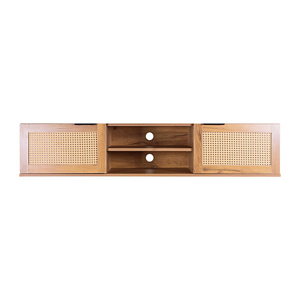 Meuble TV mural Frankystar Jacala 150x40x30 cm beige rotin