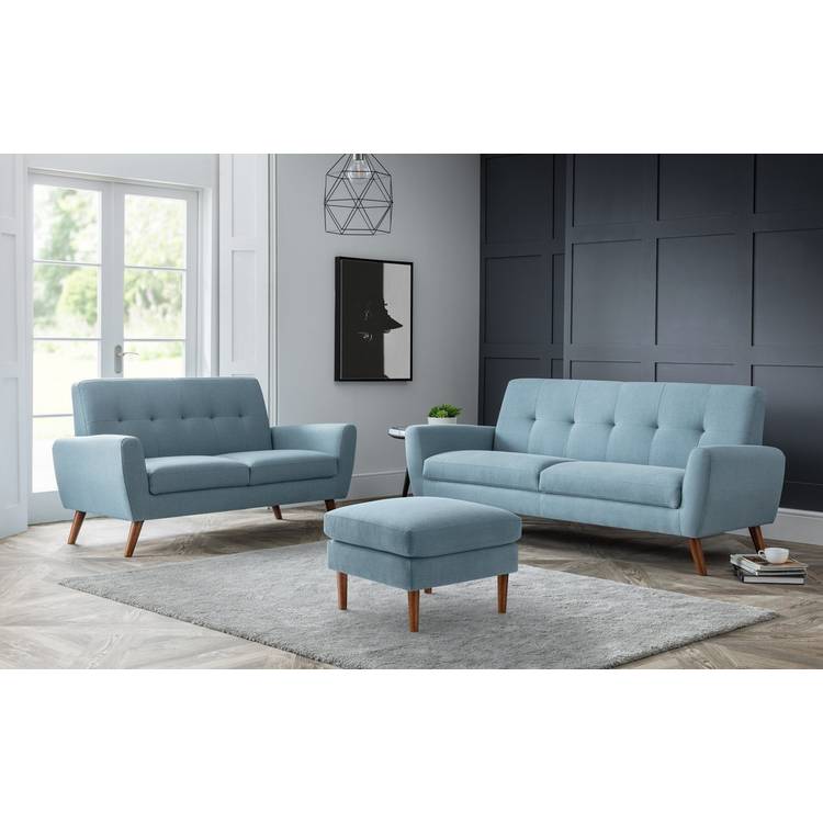 Julian Bowen Monza Fabric 3 Seater Sofa - Blue