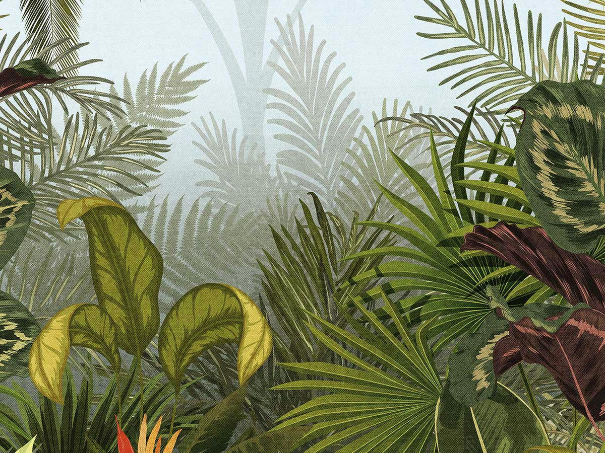 TROPICAL - Papier peint decor tropical fleuri 159x280cm
