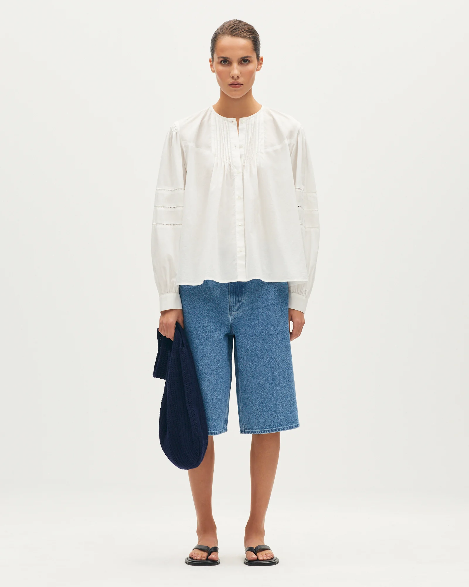 Blouse brodée en coton