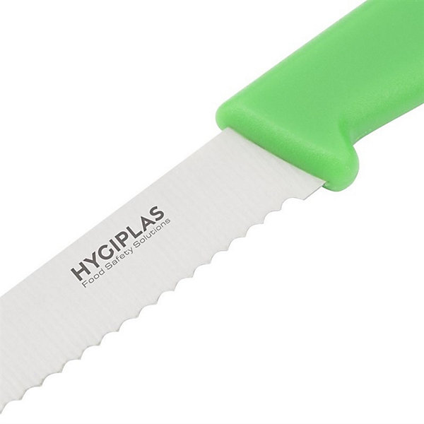 Couteau à Tomates Denté Professionnel Vert 100 mm - Hygiplas