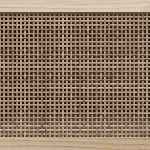 NNEVL Wall-mounted Coat Rack Black Engineered Wood and Natural Rattan