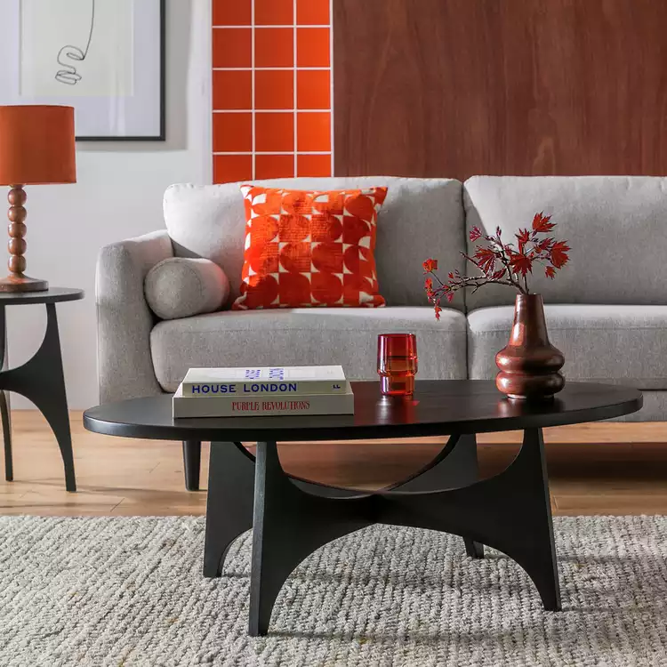 Habitat Mid Century Round Coffee Table - Black