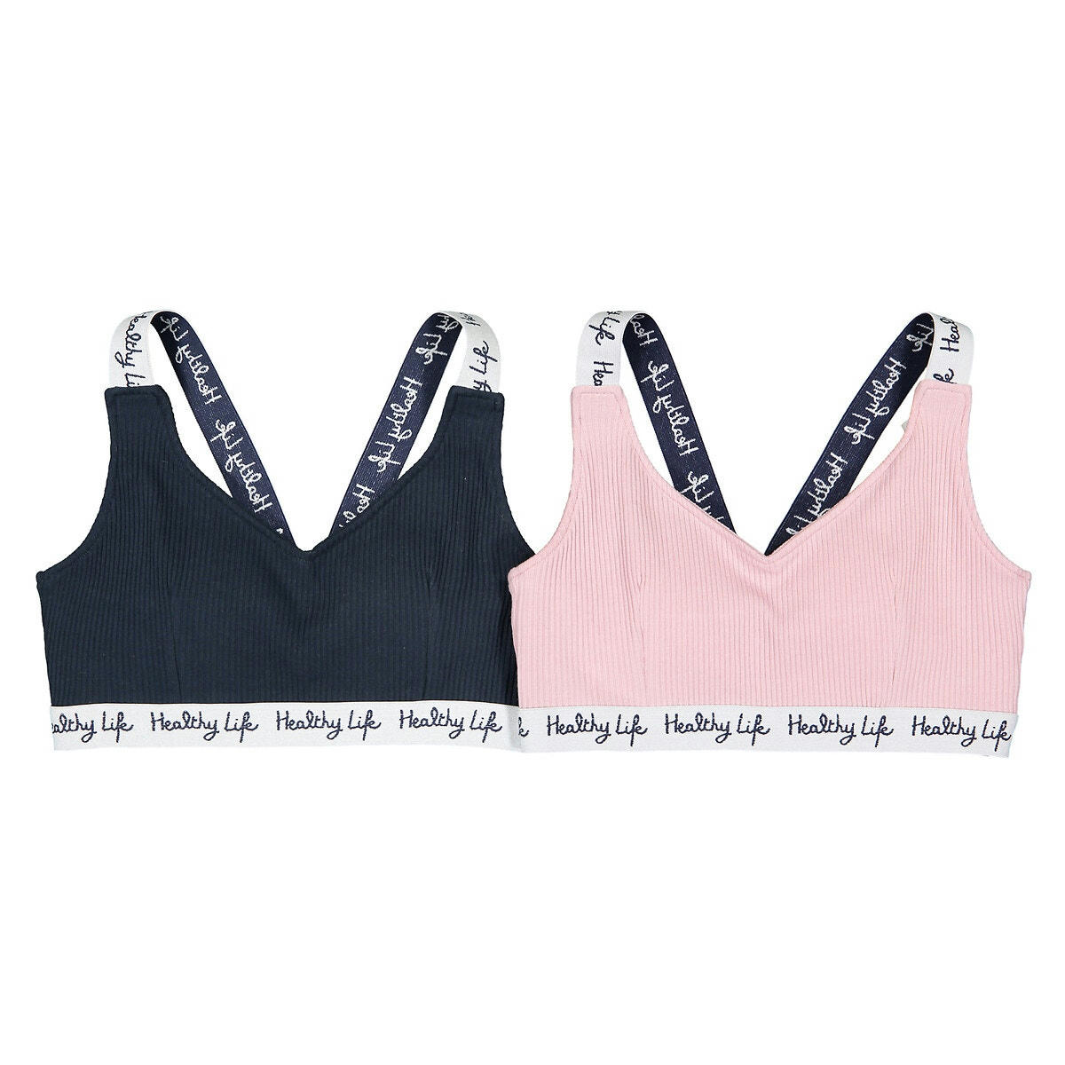 Lot de 2 brassières en maille côtelée