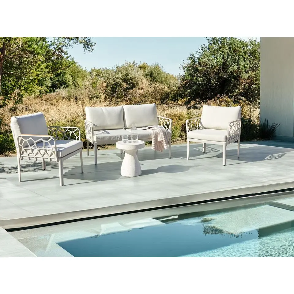 ERICHE - Loungeset 4-zits - Lichtbeige - Polypropyleen