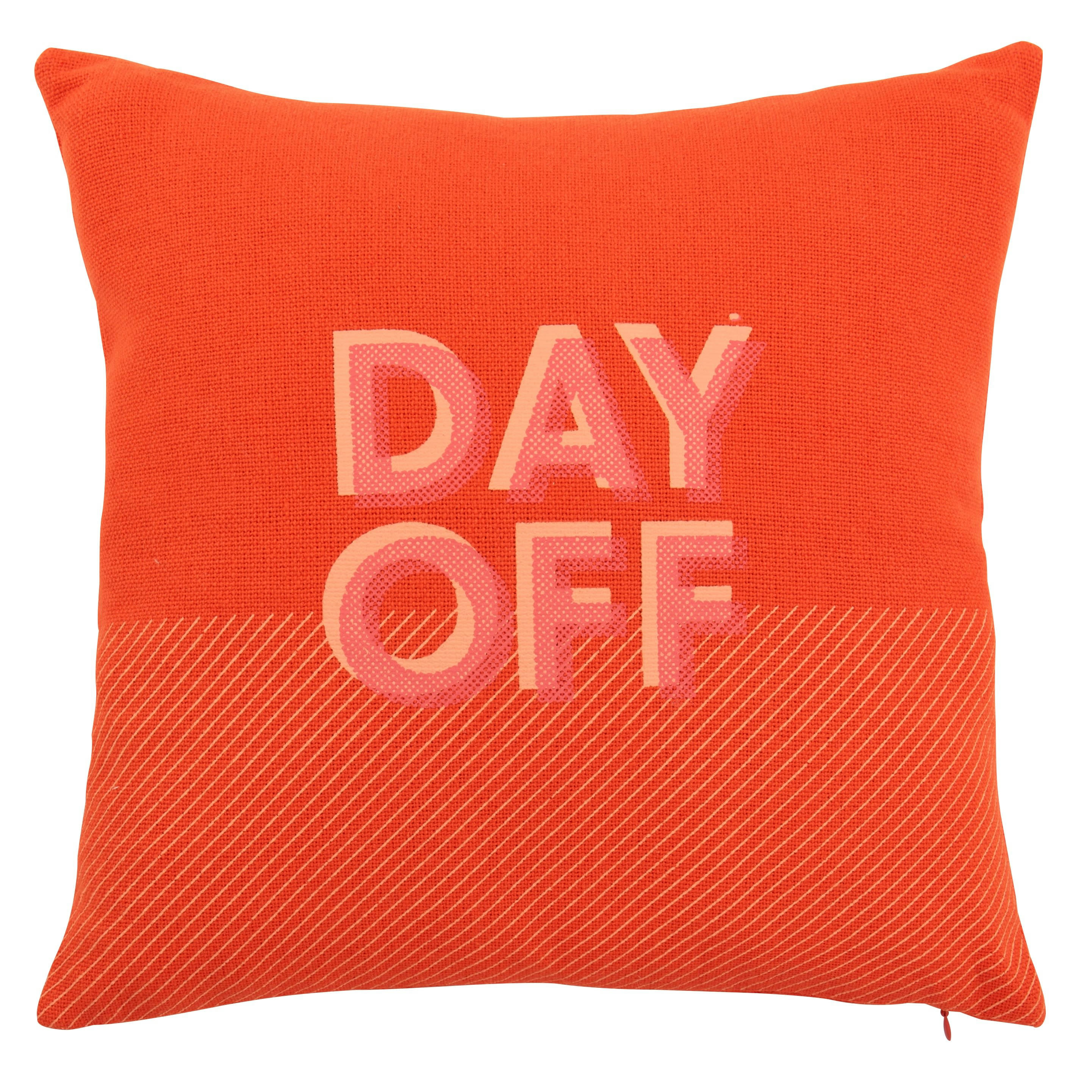 DAY OFF - Housse de coussin en coton recyclé imprimé 40x40