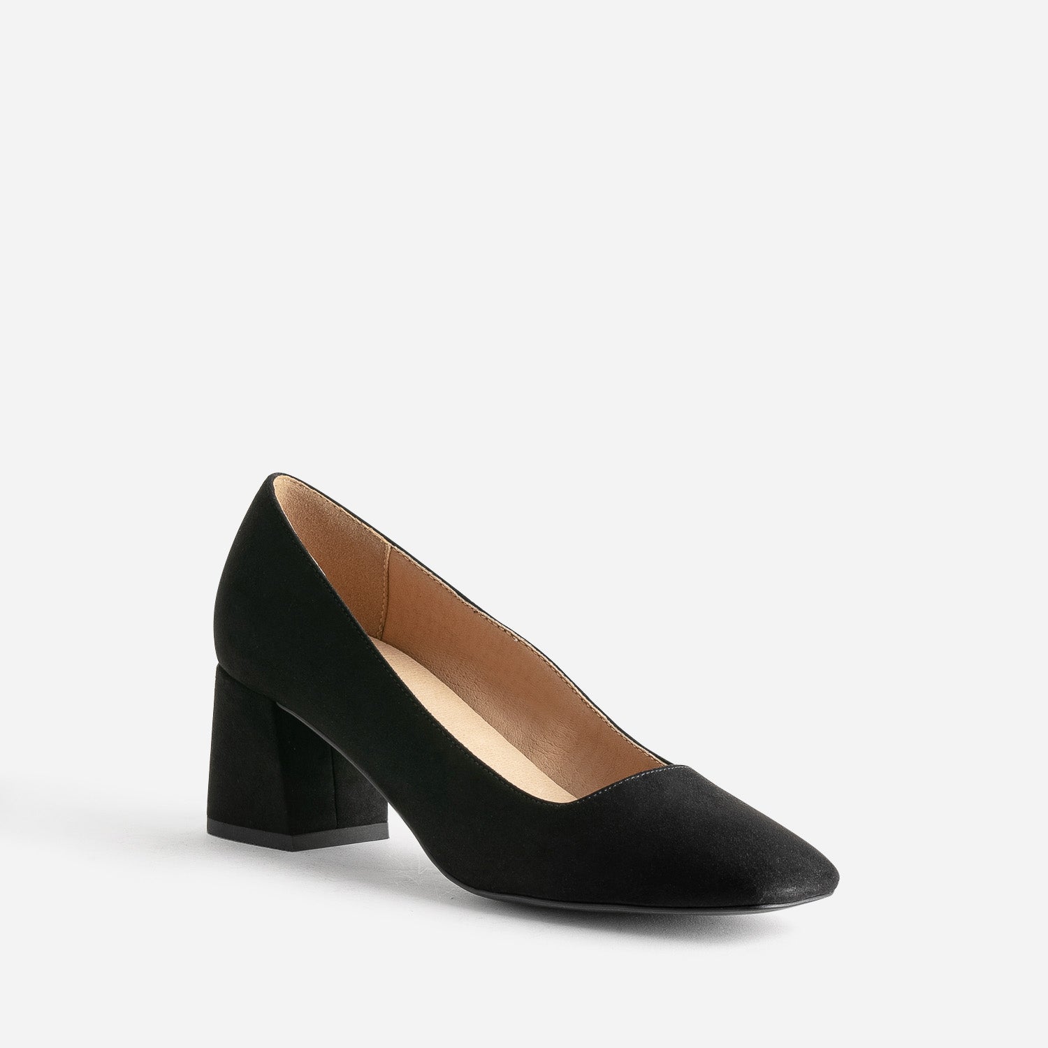Escarpin noir suédé à bout carré