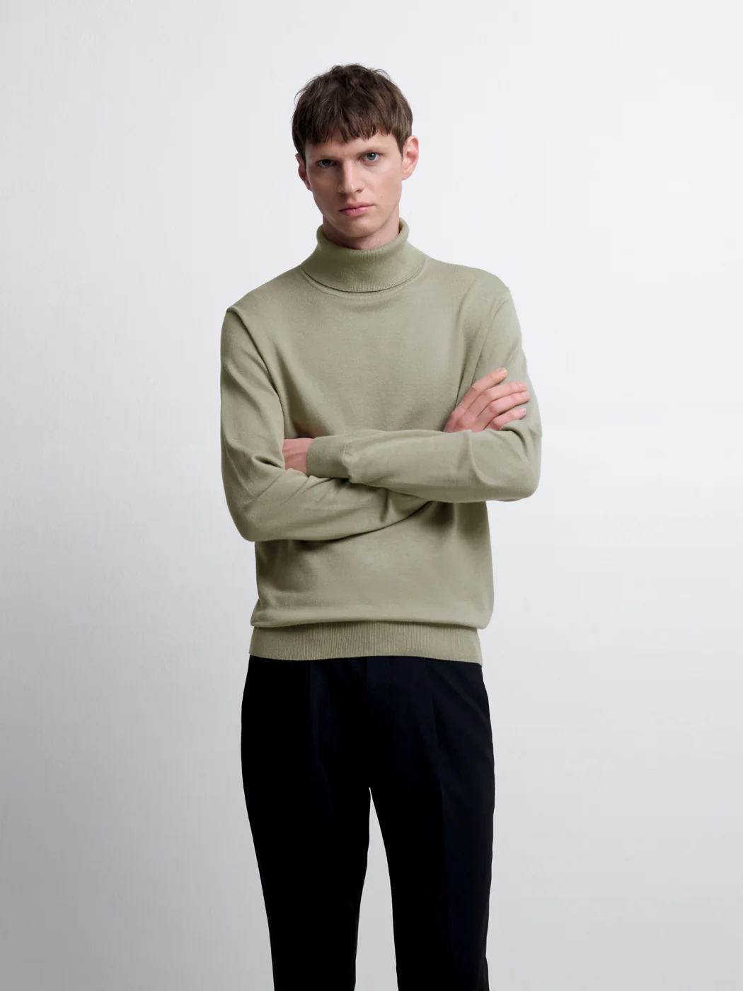 Pull col roulé en jersey