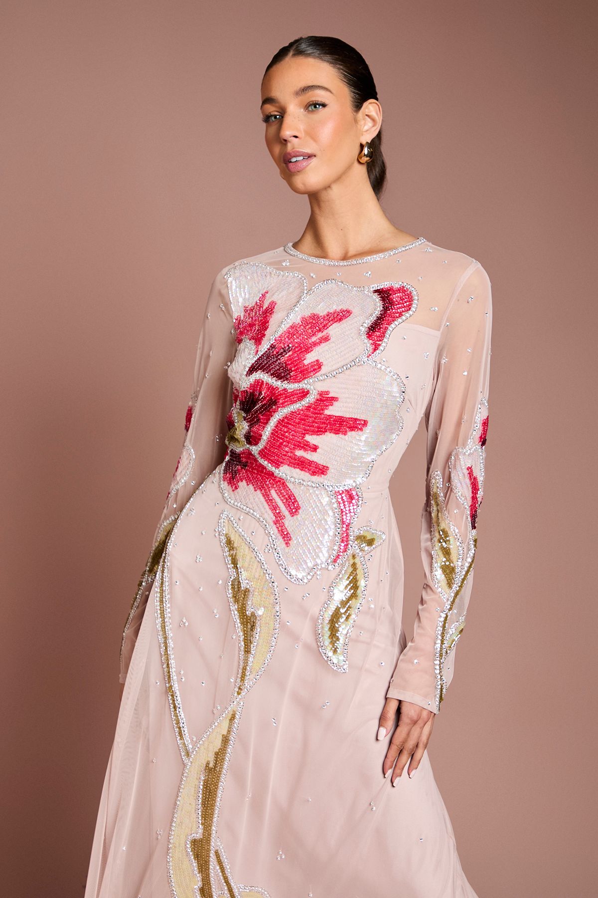 Coast Premium Hand Embellished Floral Maxi Dress