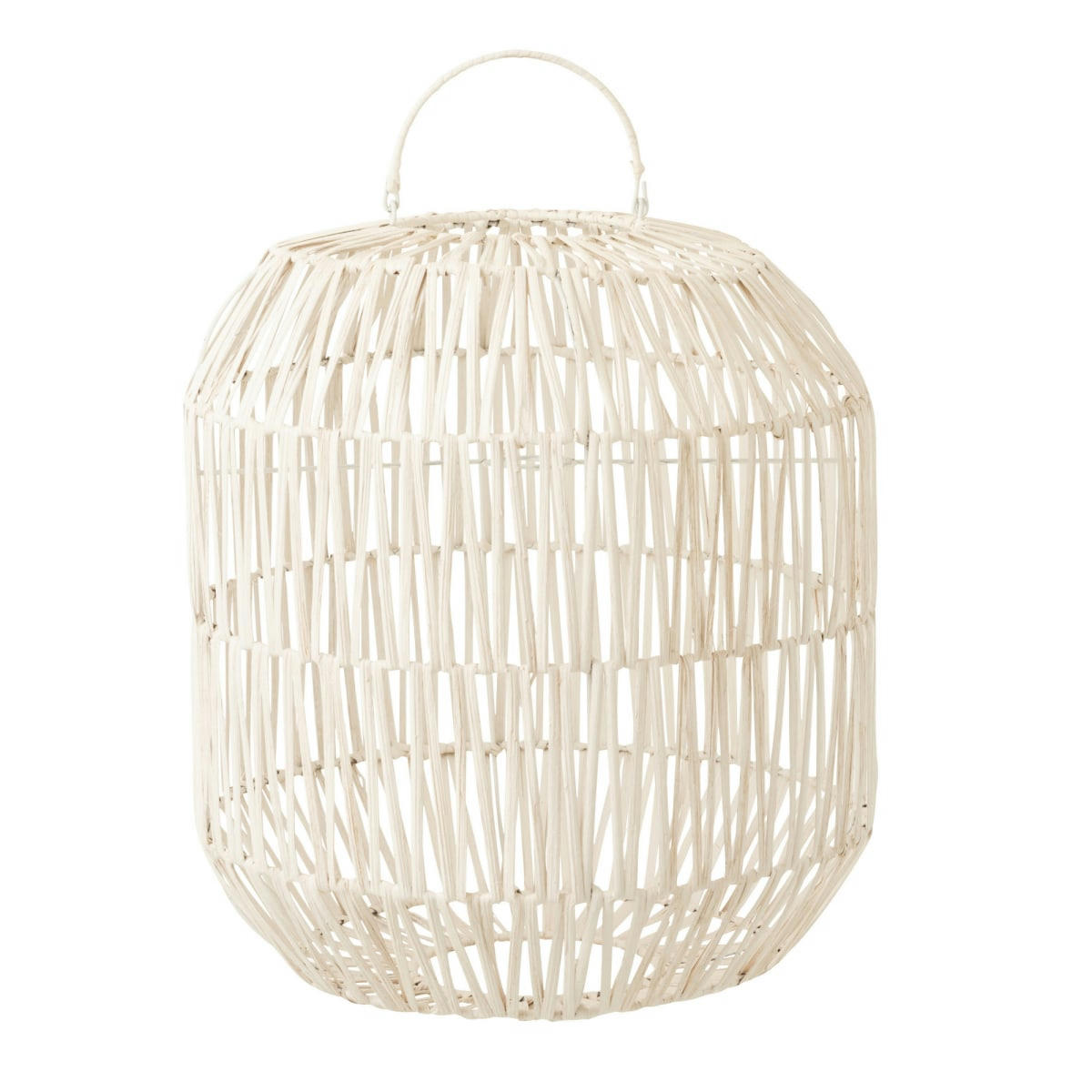 CYRIL - Abat jour cylindrique en rotin blanc