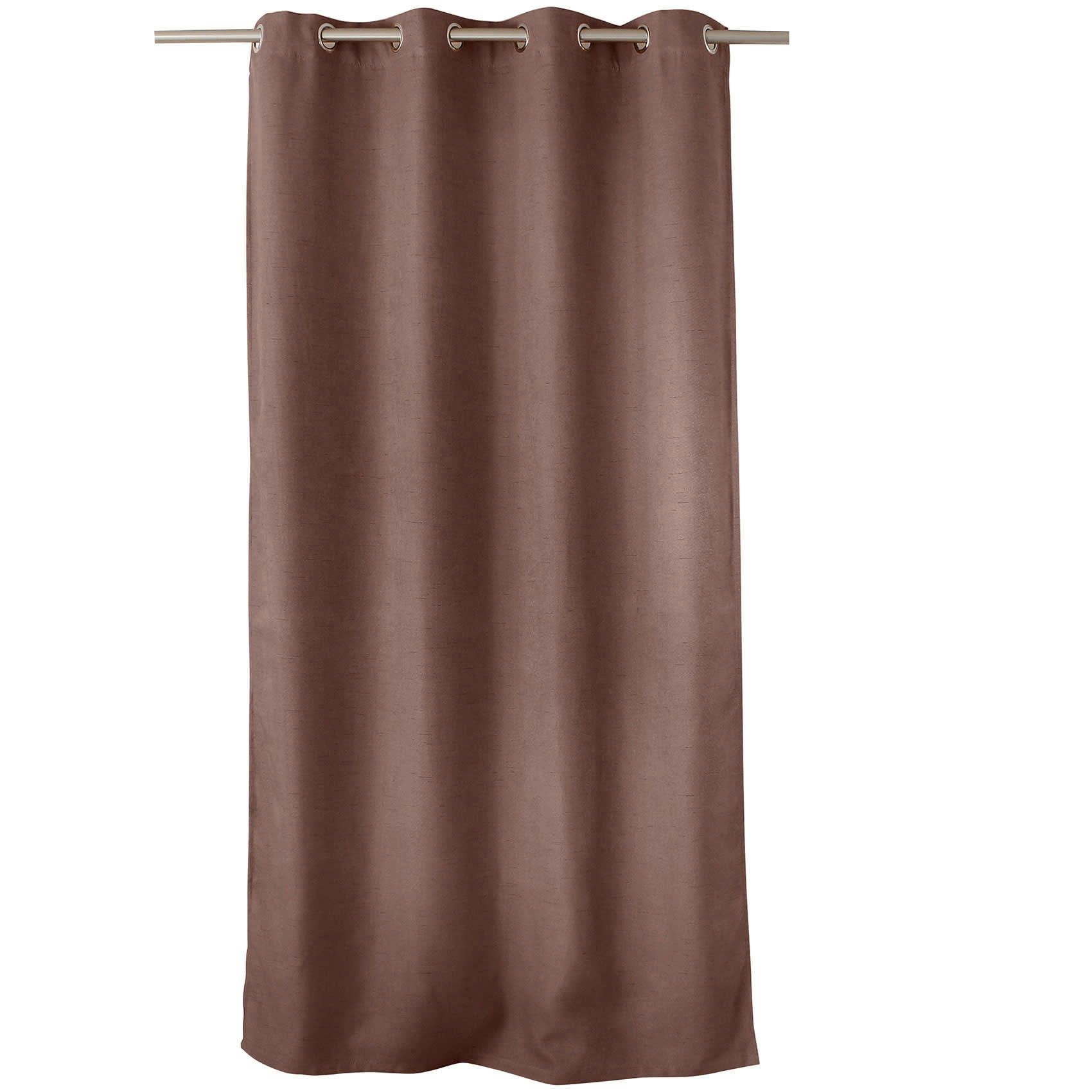 - Rideau occultant uni et fileté marron glacé
