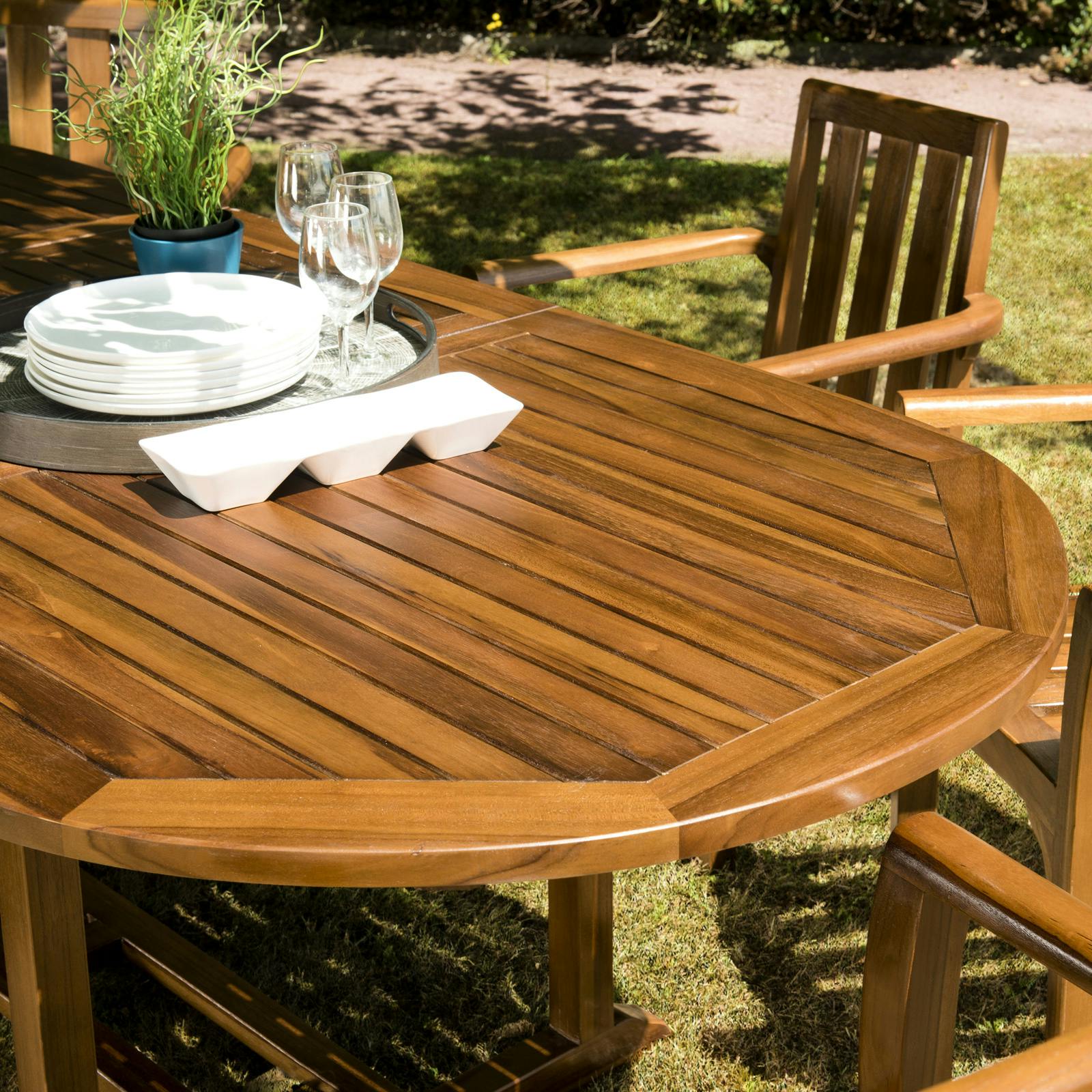Table de jardin extensible en teck huilé 200/300 cm MACAO