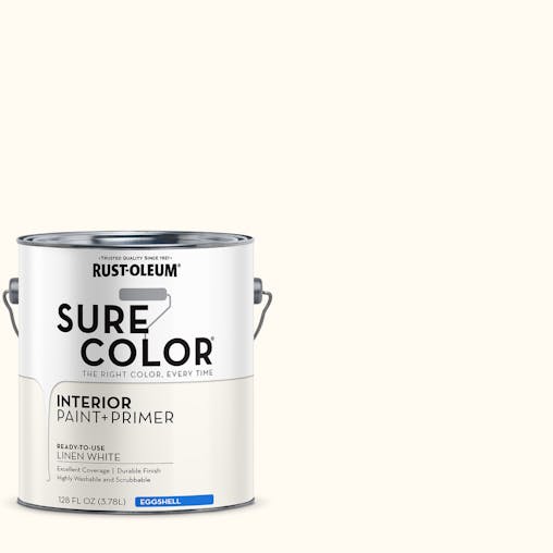 Rust-Oleum Sure Color Eggshell Interior Wall Paint Linen White 3.78 L