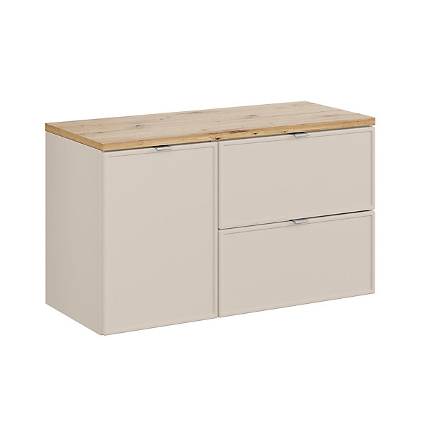 Meuble sous-vasque 100cm panier à linge Alba Cachemire