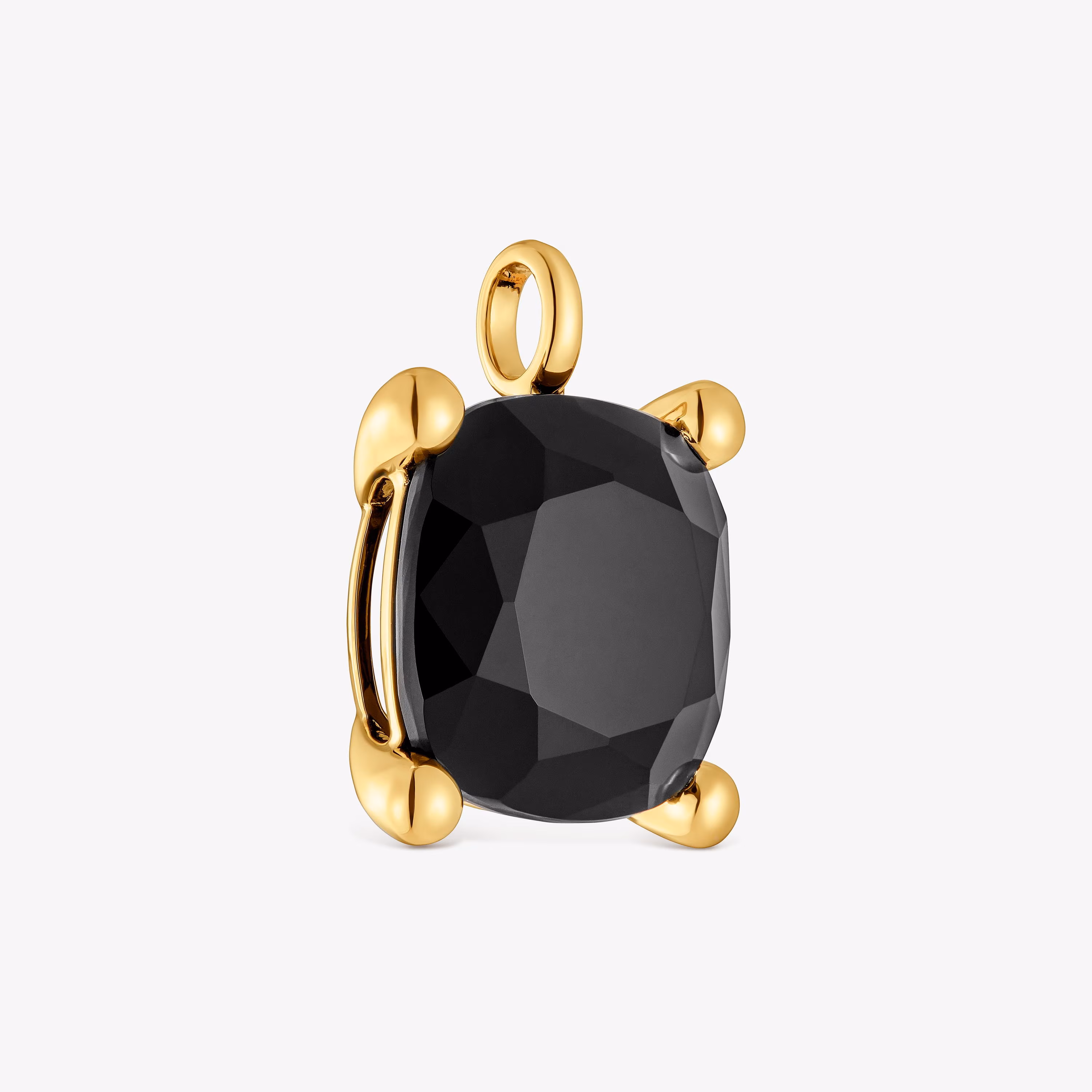Colgante grande con baño de oro 18 kt sobre plata y ónix Color Black