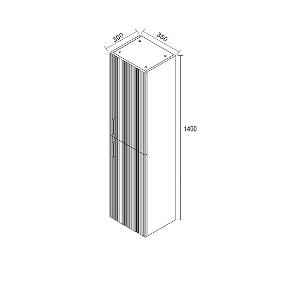 Meuble colonne de salle de bain assemblé, gris foncé (CERAMIA-4DG35)
