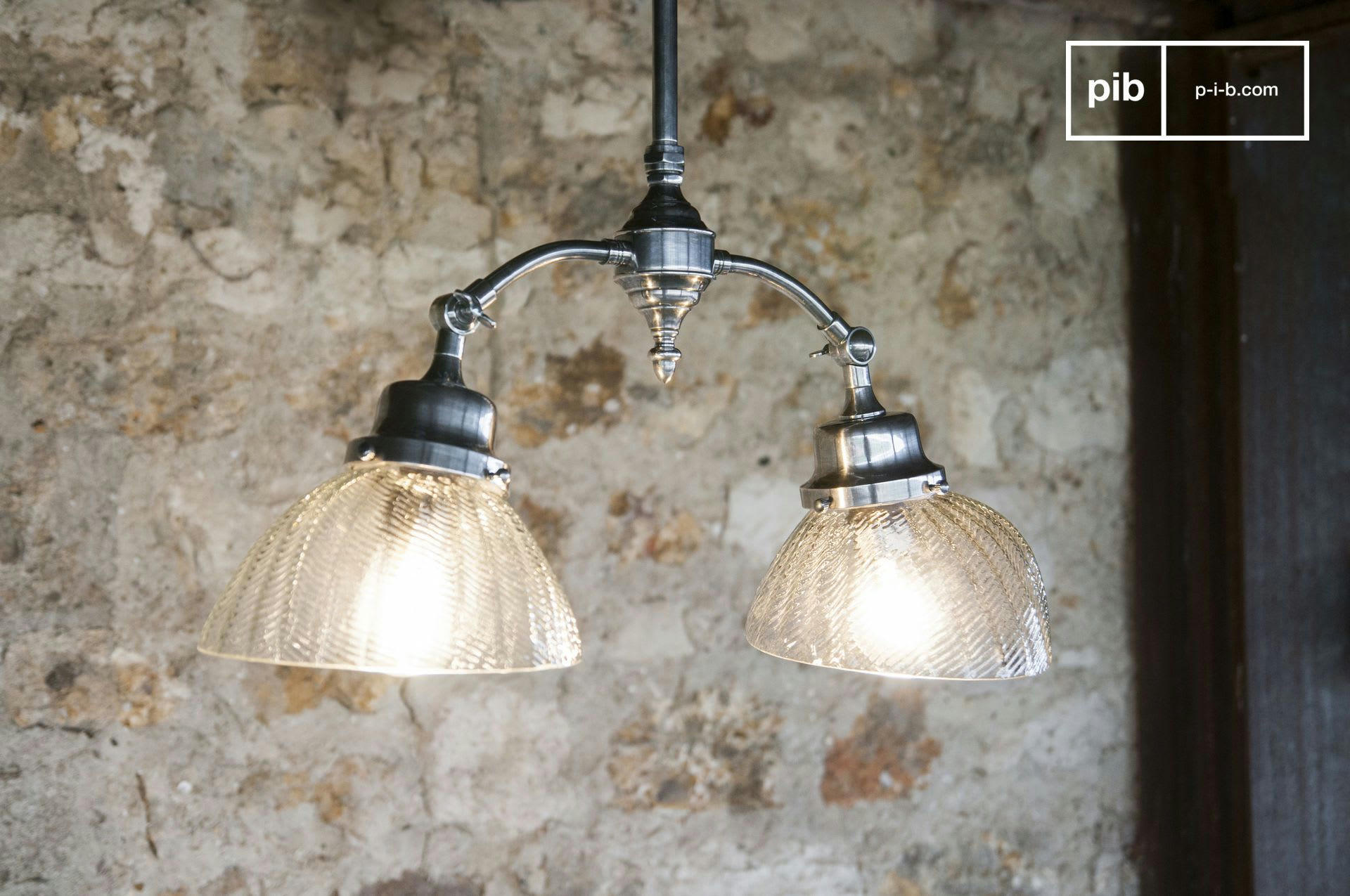 HAUSSMANN - Plafonnier art nouveau en métal argenté