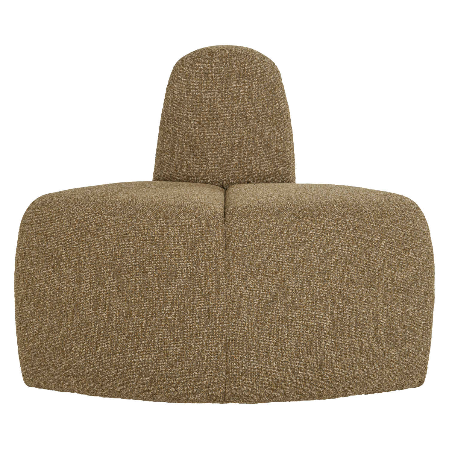 WOOOD eetbank hoek rond rugleuning Mojo - Bouclé - Geelbruin mel - 83x100x74