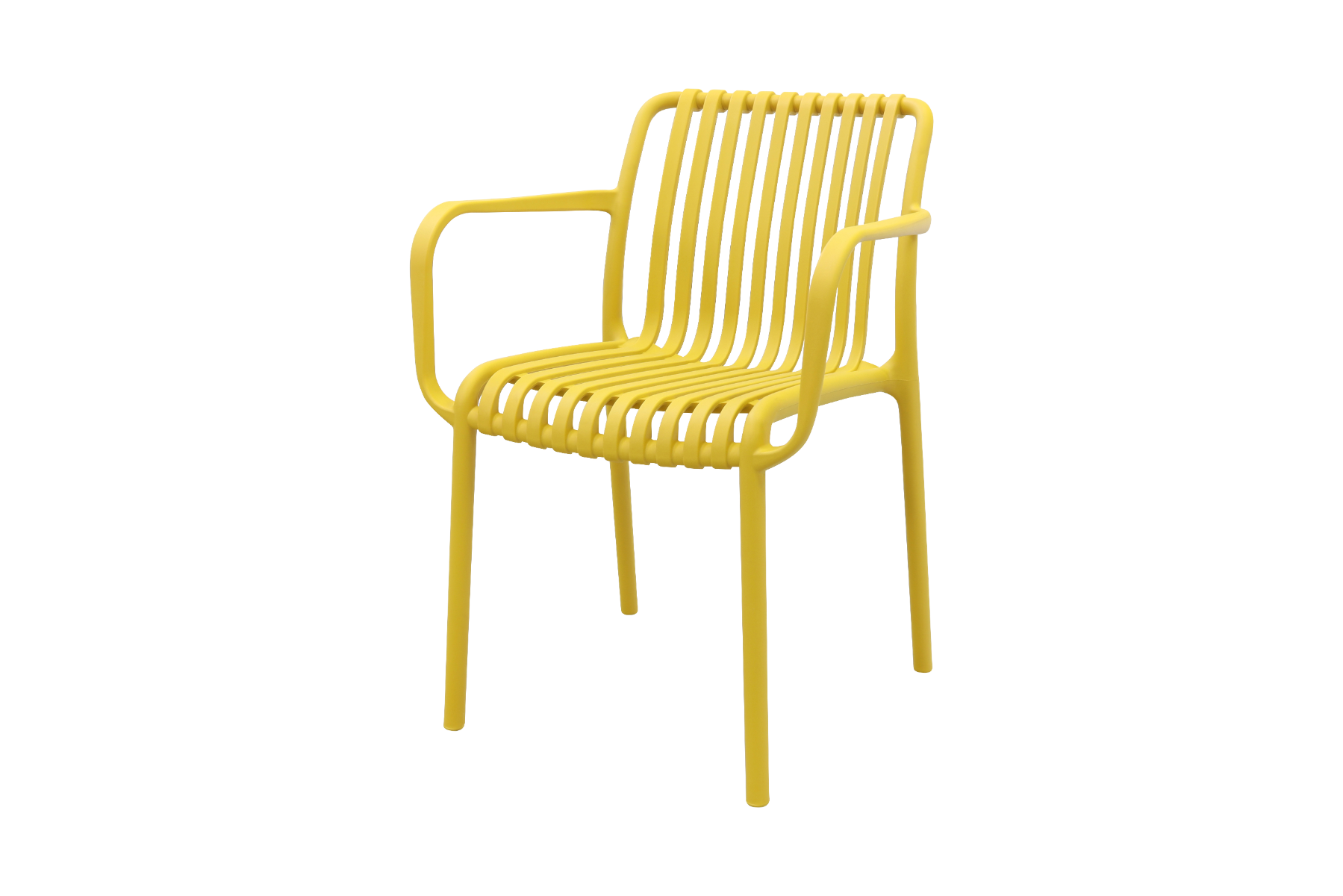 VDG Stripe stapelbare tuinstoel - Mosterdgeel