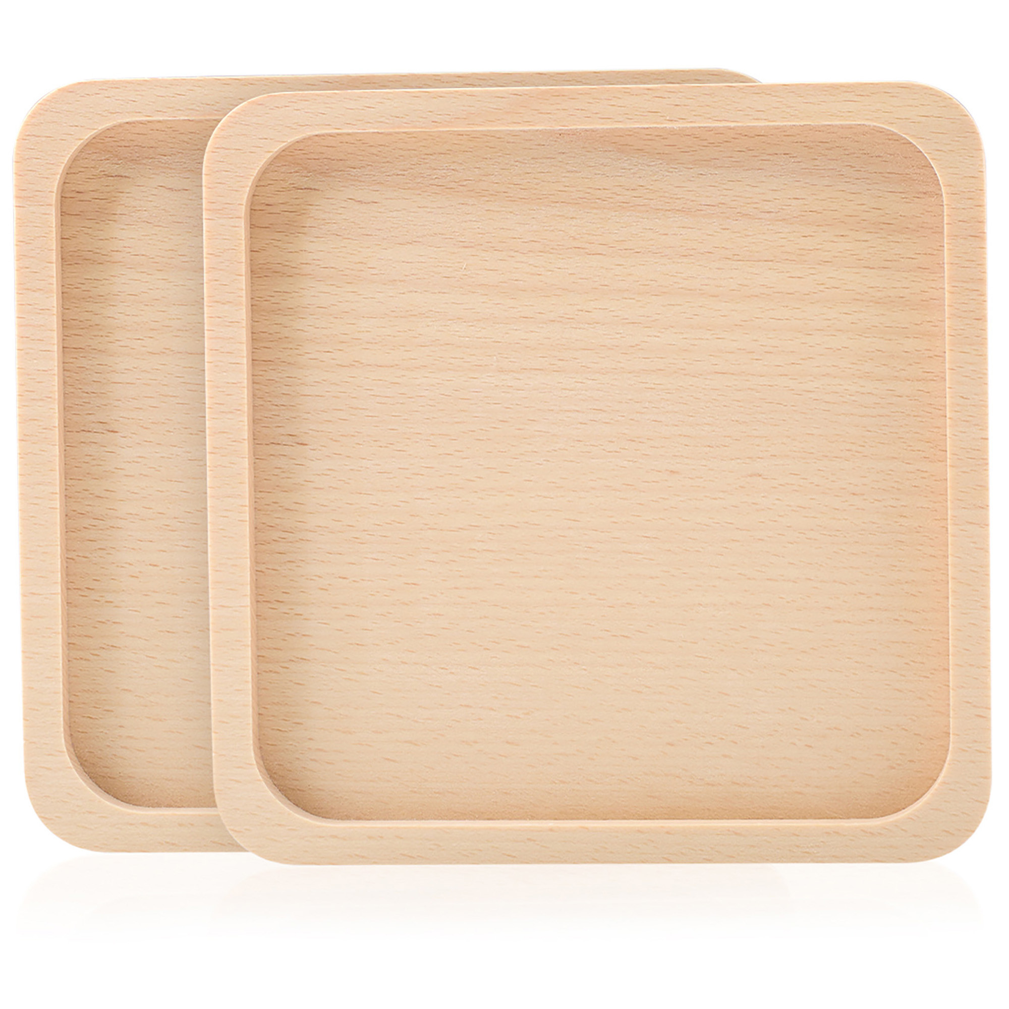 Deski Drewniane Kuchenne Uniwersalne Zestaw 2 Szt Naturalne Drewno 19X19 Cm