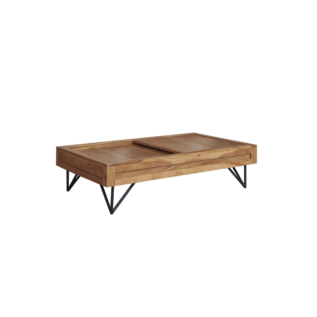 Tikamoon Massief acacia salontafel met opbergruimte - Donkerbruin