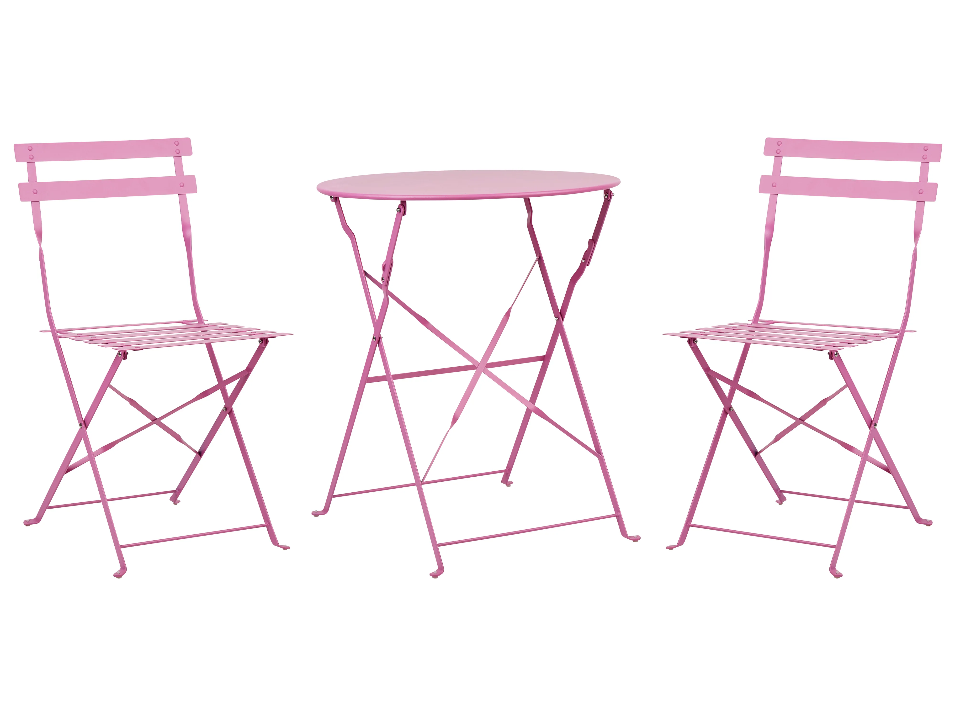 Bistro Set Folding FIORI Metal Pink