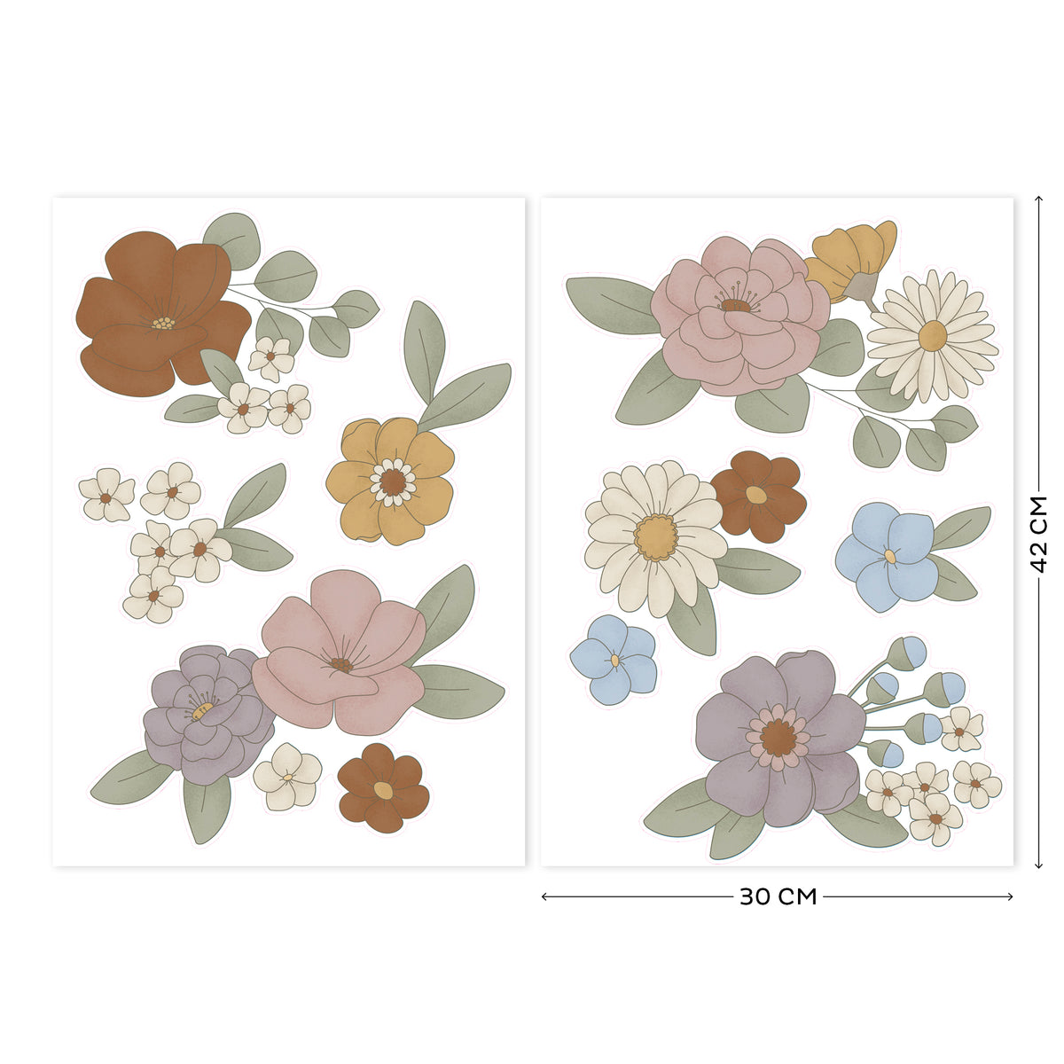 Little Dutch Luxe Muurstickers - Vintage Little Flowers - 2x 42x30cm