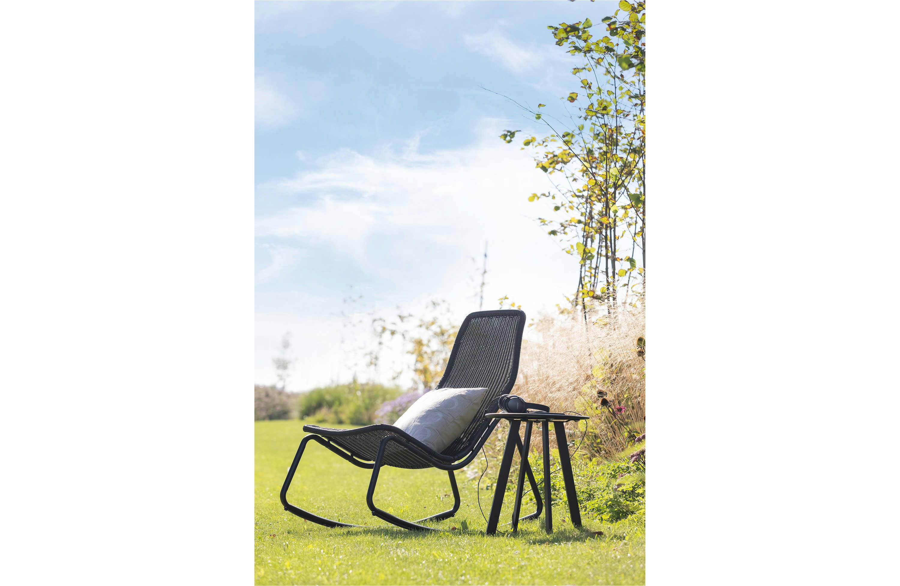 TOM - Chaise à bascule en métal noir