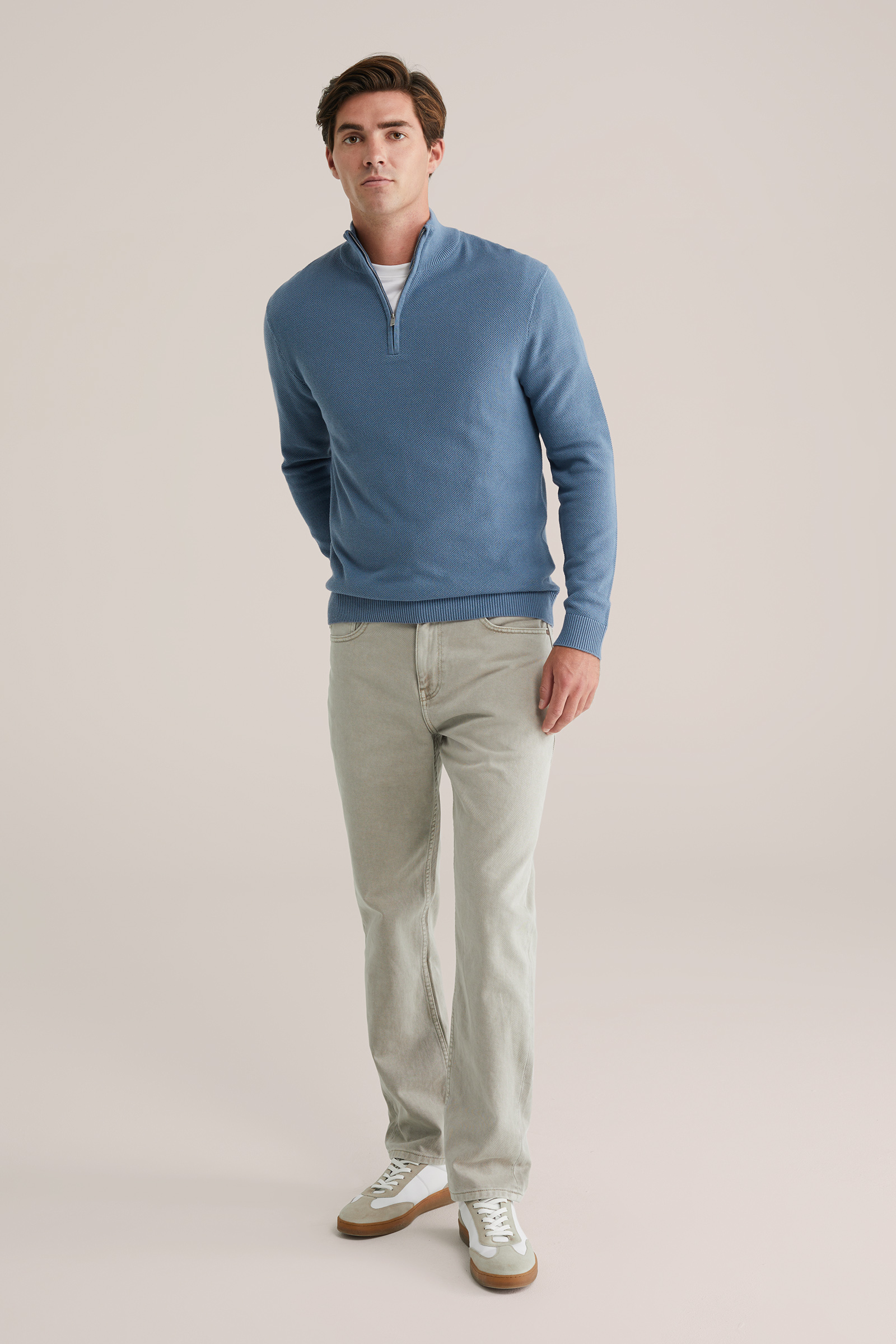 Heren Regular fit trui met quarter-zip