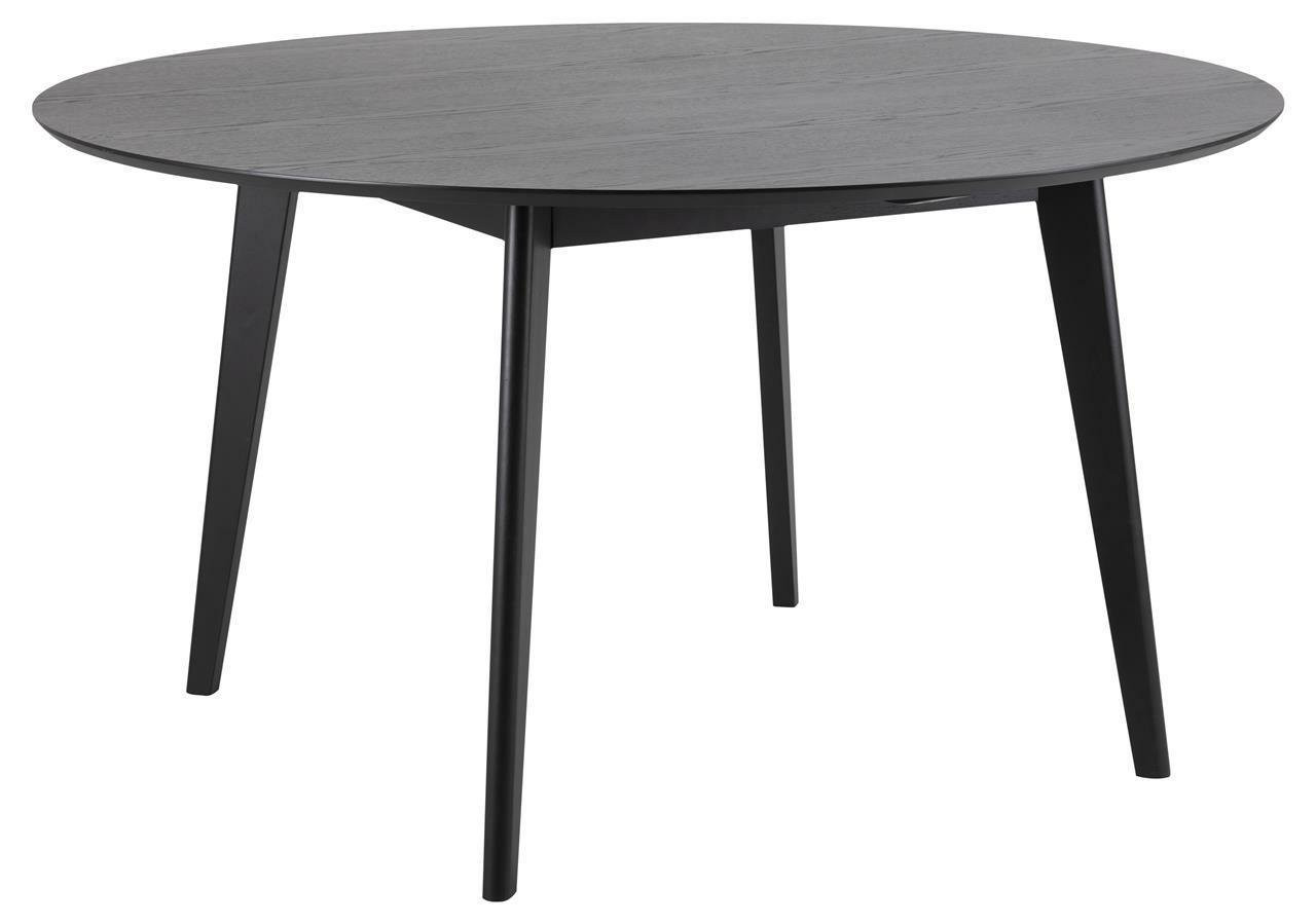 OKRĄGŁY STÓŁ Roxby czarny 140cm NOGI Z DREWNA KAUCZUKOWEGO