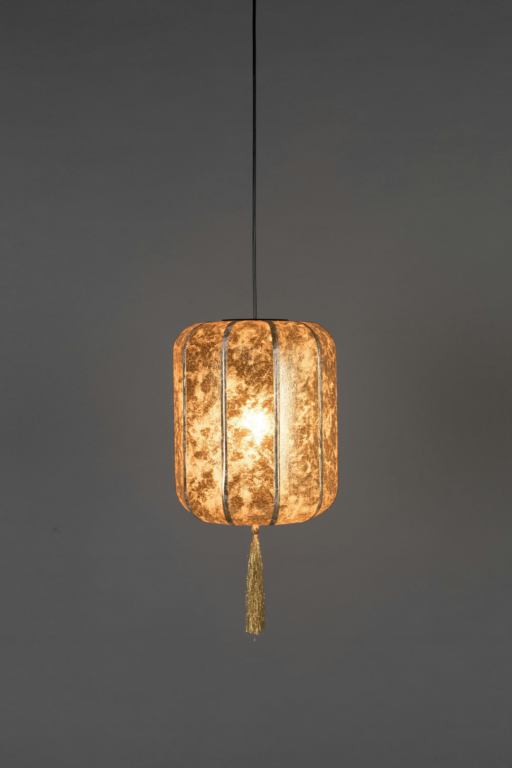 SUONI - Suspension S en tissu doré