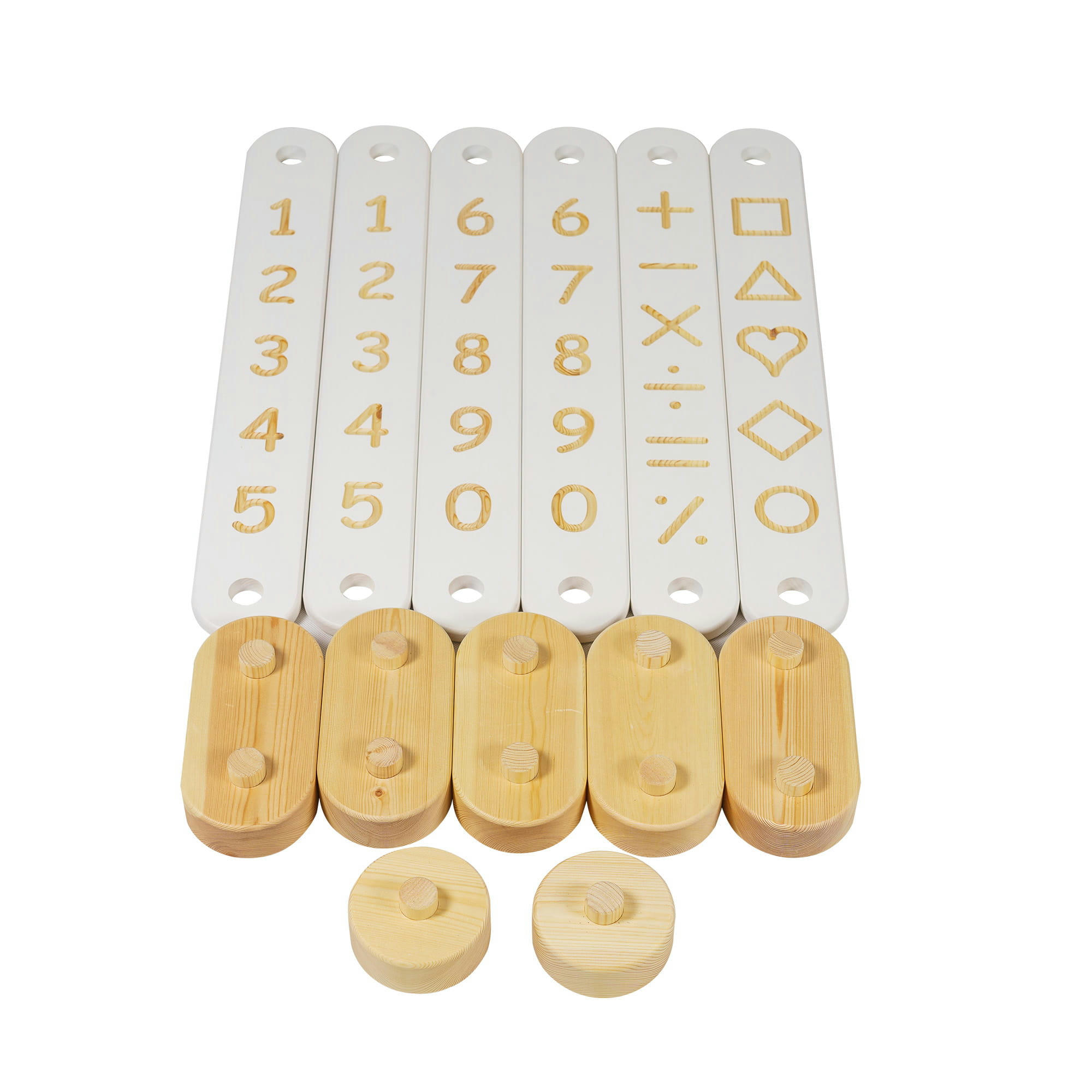 - Parcours sensoriel, bois gris, 5 éléments