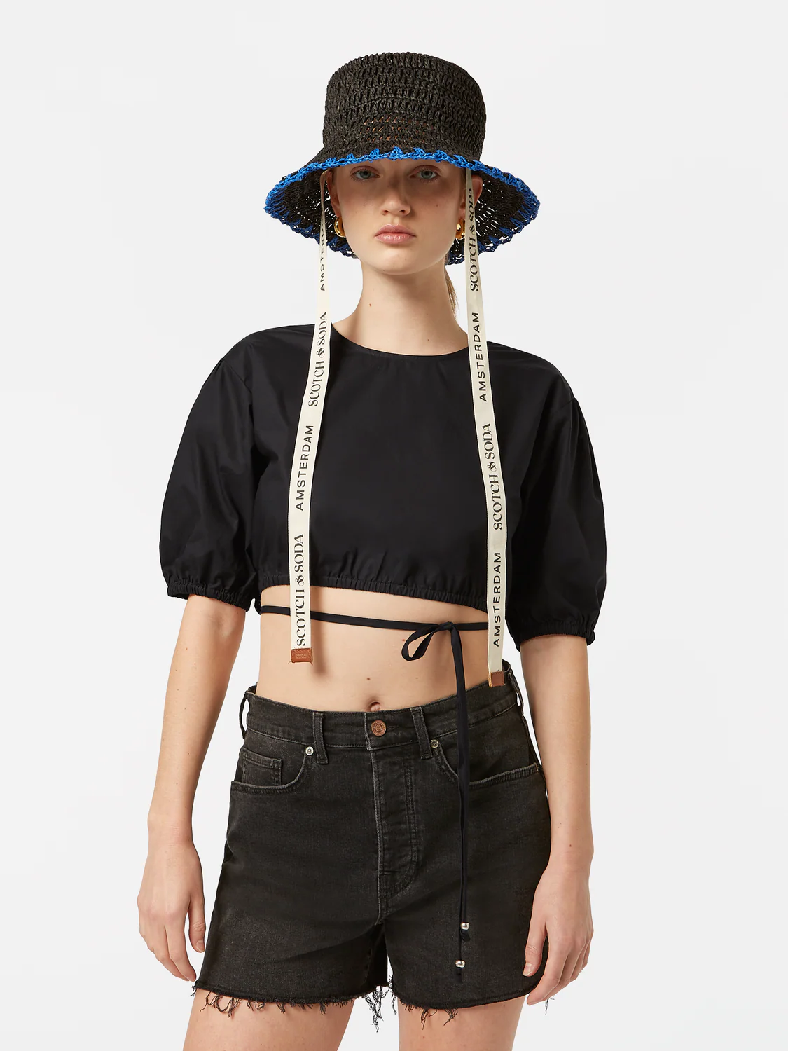 Cropped Poplin Tie Top