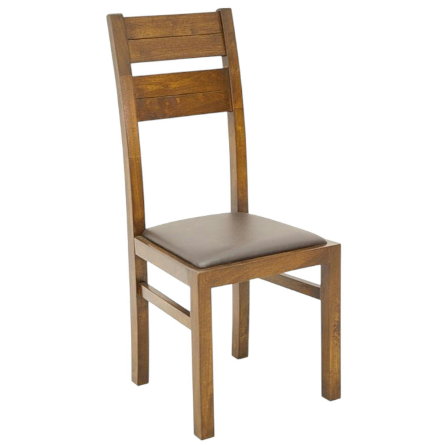 Chaise classique bois et assise marron ATTAN